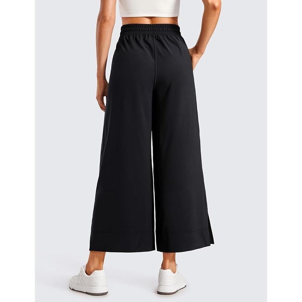 CRZ YOGA Women's Black 25" Lightweight Wide Leg Cropped Pants, Size Small - Picture 2 of 5